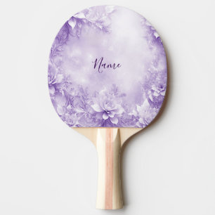 Lila weiße Blume Ping Pong Paddle Tischtennis Schläger