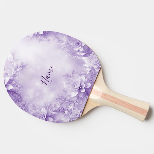 Lila weiße Blume Ping Pong Paddle Tischtennis Schläger