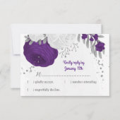 lila weiße Blume RSVP Karte (Vorderseite)