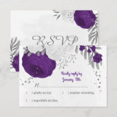 lila weiße Blume RSVP Karte (Vorne/Hinten)