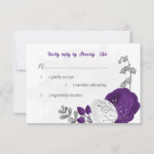 lila weiße Blume RSVP Karte (Vorderseite)