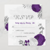 lila weiße Blume RSVP Karte (Vorne/Hinten)
