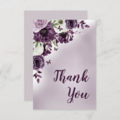 Lila weiße Blume Schmetterlinge zum Geburtstag Dankeskarte (Vorne/Hinten)