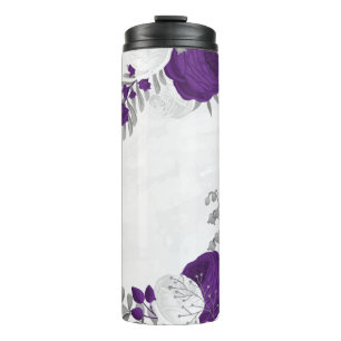 lila weiße Blume Thermosbecher