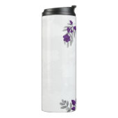 lila weiße Blume Thermosbecher (Nach links gedreht)