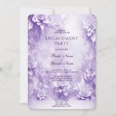 Lila weiße Blume Verlobung Einladung (Vorderseite)