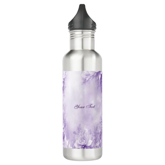 Lila weiße Blume Wasser Flasche Edelstahlflasche (Links)