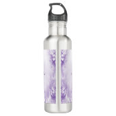 Lila weiße Blume Wasser Flasche Edelstahlflasche (Rückseite)
