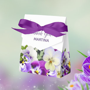 Lila weiße Blumen Geburtstagsname Danke Geschenkschachtel