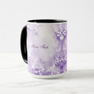 Lila Weiße Blumen Tasse