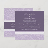 Lila weiße BlumenVerlobungs-Party Einladungen (Vorne/Hinten)