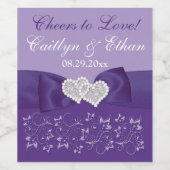 LILA weiße Blumenweinetikett Weinetikett (Einzelnes Label)