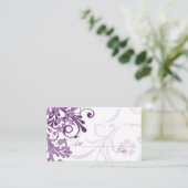 Lila weiße Blumenzwiebelplatine oder Escortkarten Platzkarte (Stehend Vorderseite)