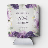 Lila Weiße Blüte 40. Geburtstag Dosenkühler (Rückseite)