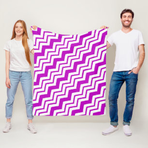 Lila-weiße Chevron-Zickzack-Musterdesign Fleecedecke