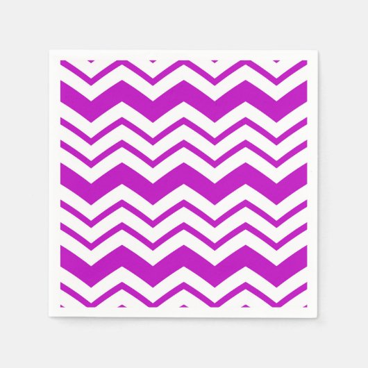 Lila-weiße Chevron-Zickzack-Musterdesign  Serviette (Vorderseite)