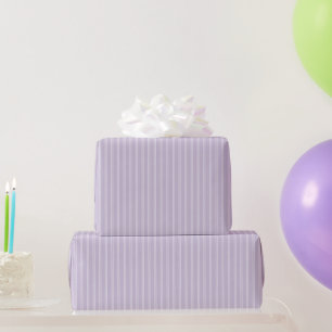 Lila Weiße Doppelte Streifen Geburtstag Geschenkpapier