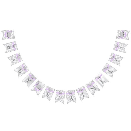 Lila, weiße Elefantensprinkle Wimpelkette (Alle)