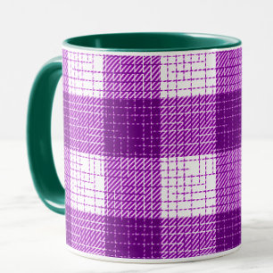 Lila-weiße, fett karierte Karomuster-Gestaltung Tasse