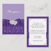 Lila, weiße, florale Empfang-Verschlusskarte Begleitkarte (Vorne/Hinten)