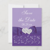 LILA, weiße, florale Save the Date-Karte RSVP Karte (Vorderseite)
