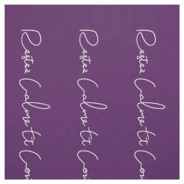 lila, weiße französische Skripte halten Ruhe und F Stoff