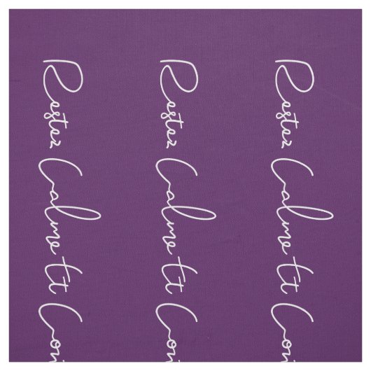 lila, weiße französische Skripte halten Ruhe und F Stoff (Muster)