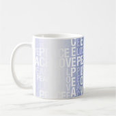 Lila Weiße Frieden Liebe Kaffeetasse (Links)
