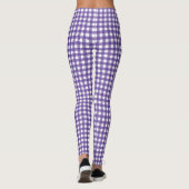 Lila-weiße Gingham-Karo-Kontrollmuster Leggings (Rückseite)