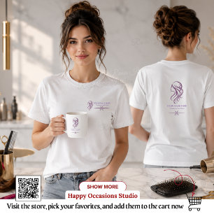 Lila Weiße Haarstylist Scheren Tasse