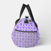 Lila Weiße Herzen Muster Duffle Bag (Rechts)