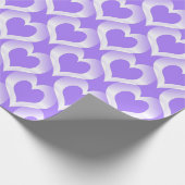 Lila Weiße Herzen Muster Geschenkpapier (Ecke)