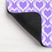 Lila Weiße Herzen Muster Mousepad (Ecke)