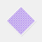 Lila Weiße Herzen Muster Serviette (Ecke)