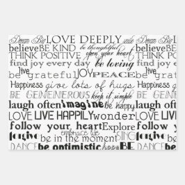 Lila Weiße Inspirierende Worte Geschenkpapier Set