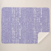 Lila weiße inspirierende Worte Weihnachten Sherpadecke (Vorderseite (Horizontal))