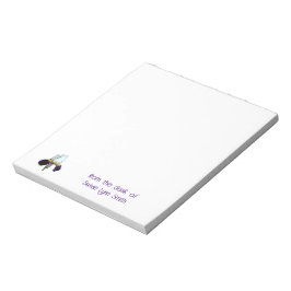 Lila-weiße Iris-Schreibtisch-Notizblock Notizblock