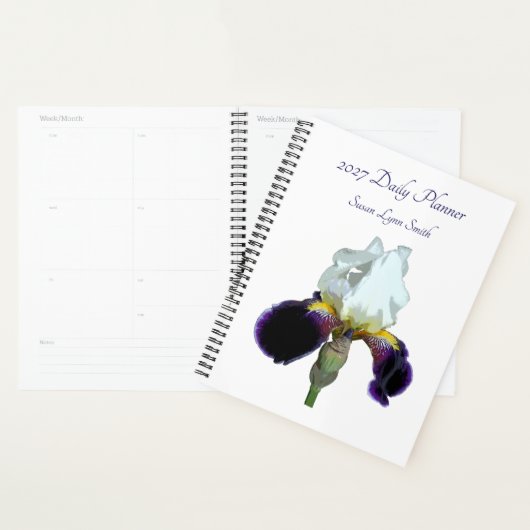 Lila-weiße Iris Tagesplaner Planer (Anzeige)