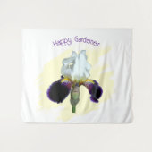 Lila-weiße Iris-Wandteppich Wandteppich (Vorderseite (Horizontal))