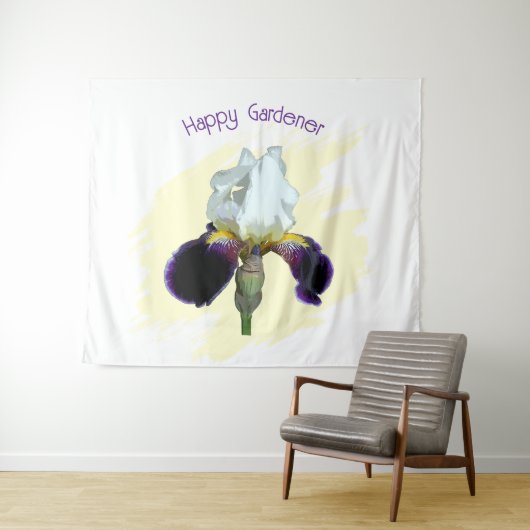 Lila-weiße Iris-Wandteppich Wandteppich (Beispiel (Horizontal))