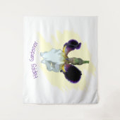Lila-weiße Iris-Wandteppich Wandteppich (Vorderseite)