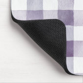 Lila Weiße Karierte Streifen Mousepad (Ecke)