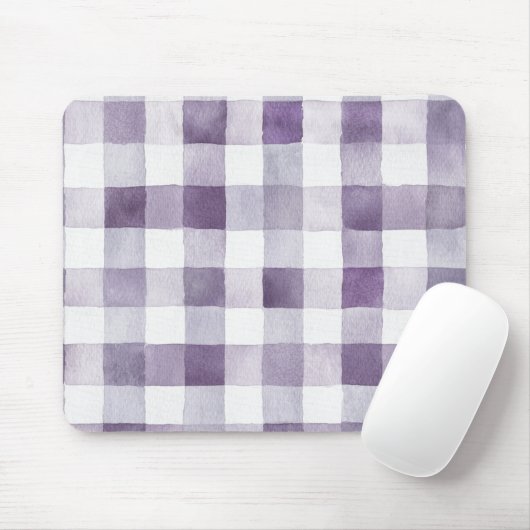 Lila Weiße Karierte Streifen Mousepad (Mit Mouse)
