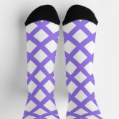 Lila-weiße Karo-Diamant-Muster Socken (Oben)