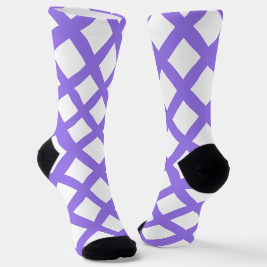 Lila-weiße Karo-Diamant-Muster Socken (Gewinkelt)