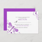 Lila weiße Libelle Pointillismus Custom UAWG RSVP Karte (Vorne/Hinten)