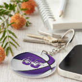 lila weiße Mannschaft farbenfrohe Jungs Basketball Schlüsselanhänger (Vorderseite rechts)