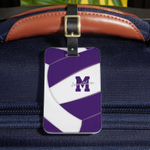lila, weiße Mannschaftsfarben mit Monogramm Volley