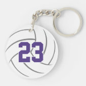 lila, weiße Mannschaftsfarben personalisierte Voll Schlüsselanhänger (Rückseite)