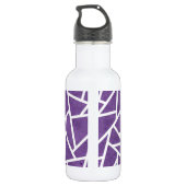 Lila-weiße Mosaikmuster Edelstahlflasche (Rückseite)